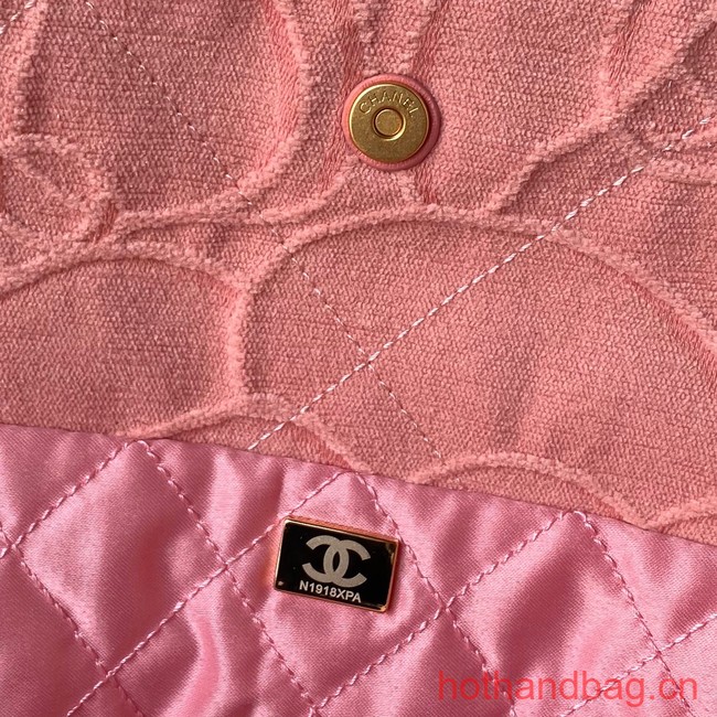 CHANEL 22 HANDBAG Tweed AS3261 pink