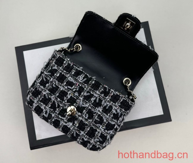 Chanel Tweed CLUTCH WITH CHAIN AS3782 black