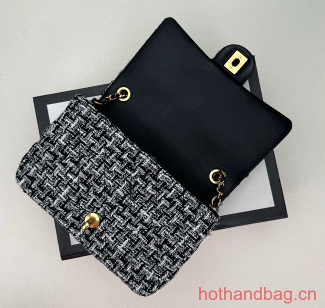 Chanel Tweed CLUTCH WITH CHAIN AS4151 black