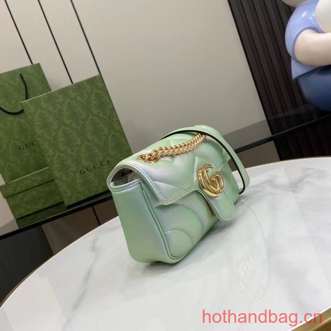 Gucci GG MARMONT MINI SHOULDER BAG 446744 green iridescent