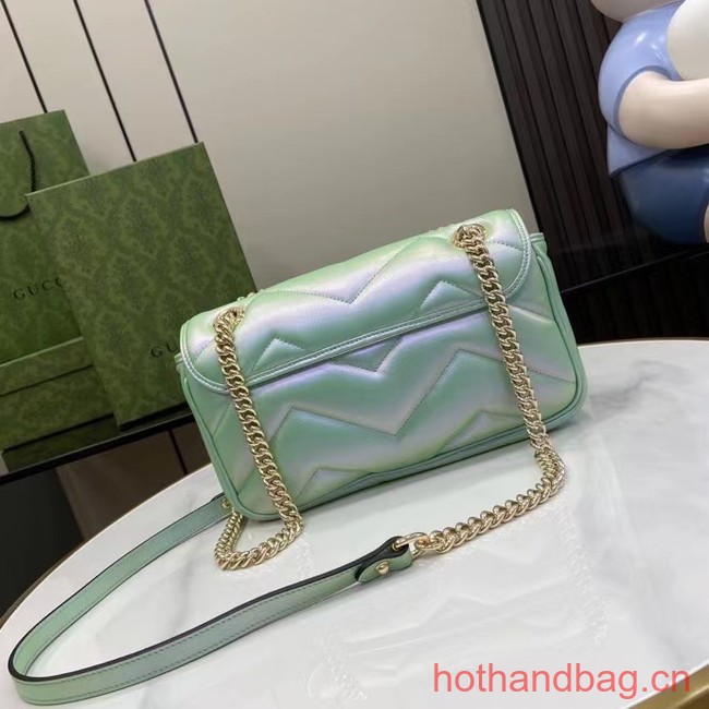 Gucci GG MARMONT SMALL SHOULDER BAG 443497 Green iridescent