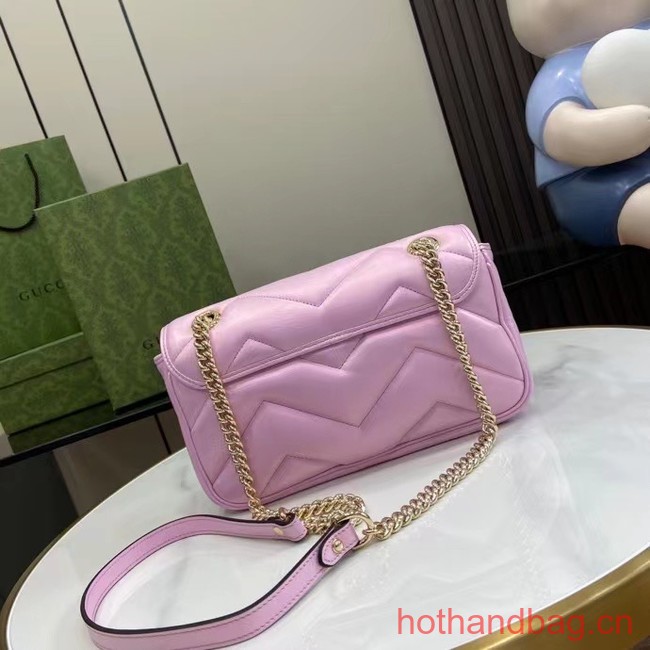 Gucci GG MARMONT SMALL SHOULDER BAG 443497 Pink iridescent