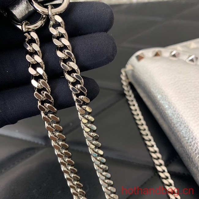 VALENTINO GARAVANI Loco Calf leather bag 0059 silver