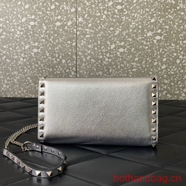 VALENTINO GARAVANI Loco Calf leather bag 0059 silver