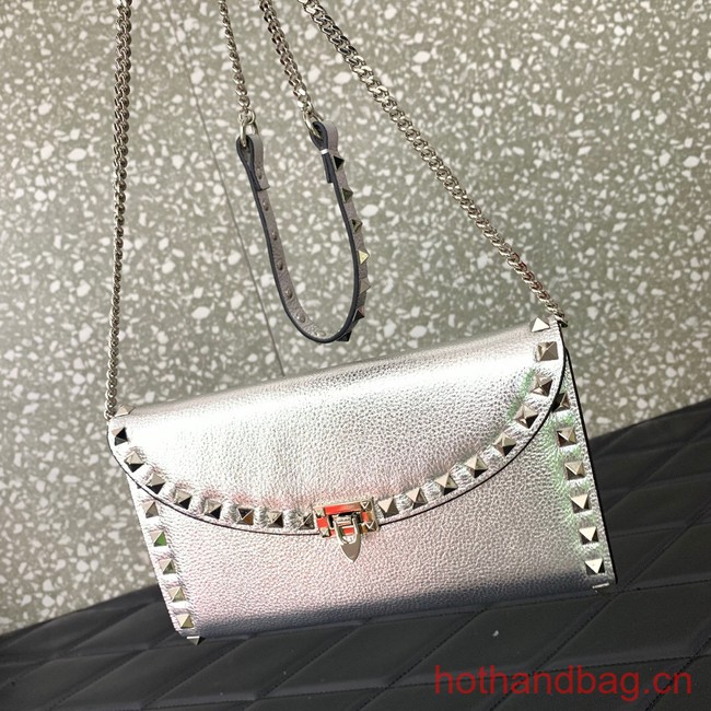 VALENTINO GARAVANI Loco Calf leather bag 0059 silver