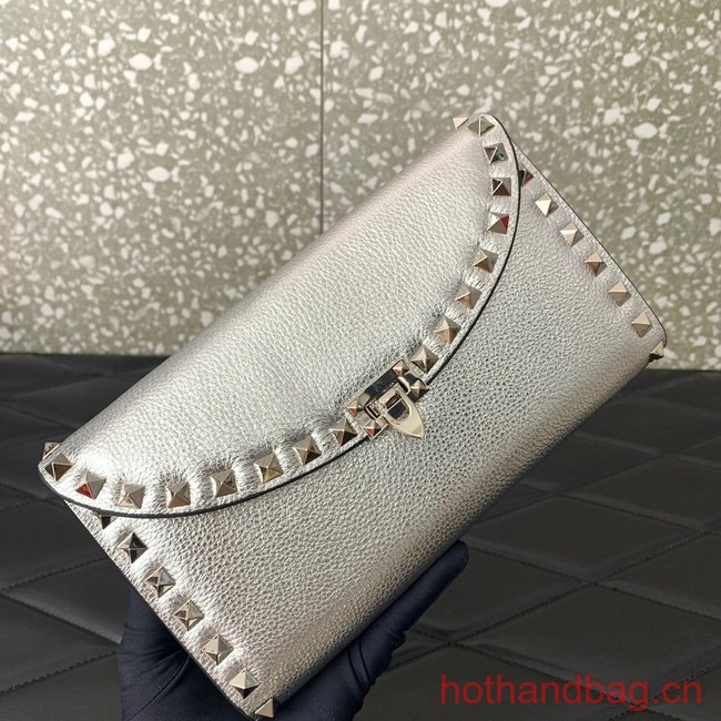 VALENTINO GARAVANI Loco Calf leather bag 0059 silver