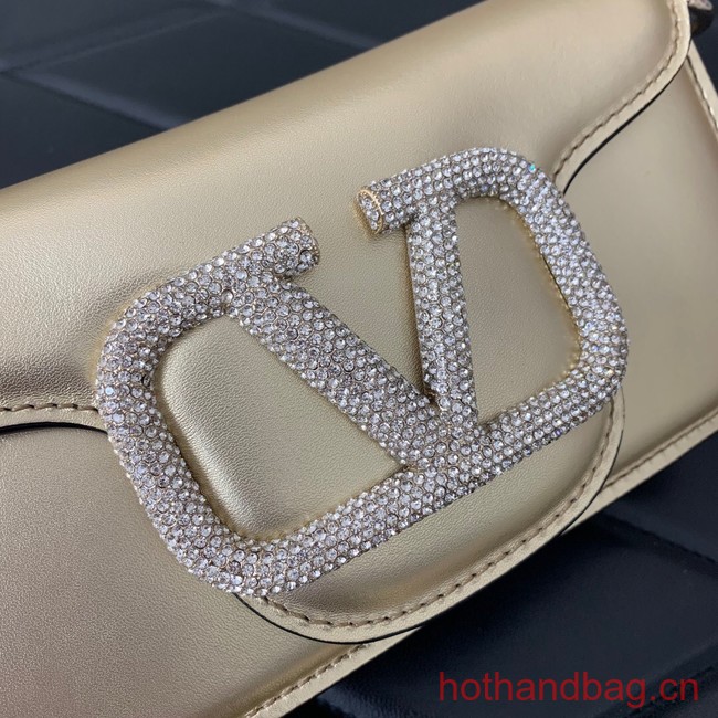 VALENTINO V logo MINI LOCO sheepskin bags B0L97 Champagne gold