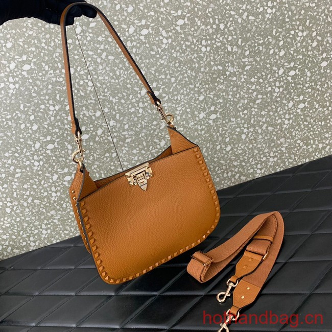 VALENTINO GARAVANI Loco Calf leather bag 0042 Camel