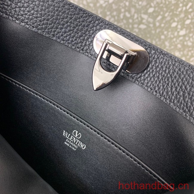 VALENTINO GARAVANI Loco Calf leather bag 0042 black&black