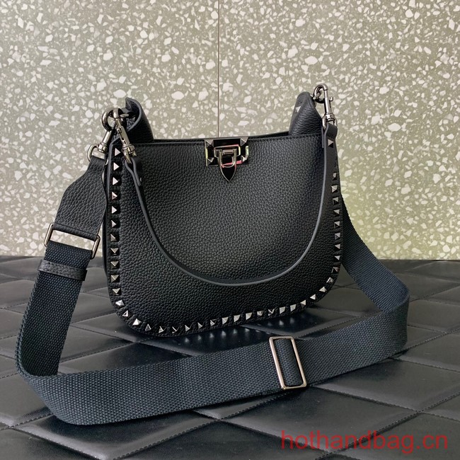 VALENTINO GARAVANI Loco Calf leather bag 0042 black&black