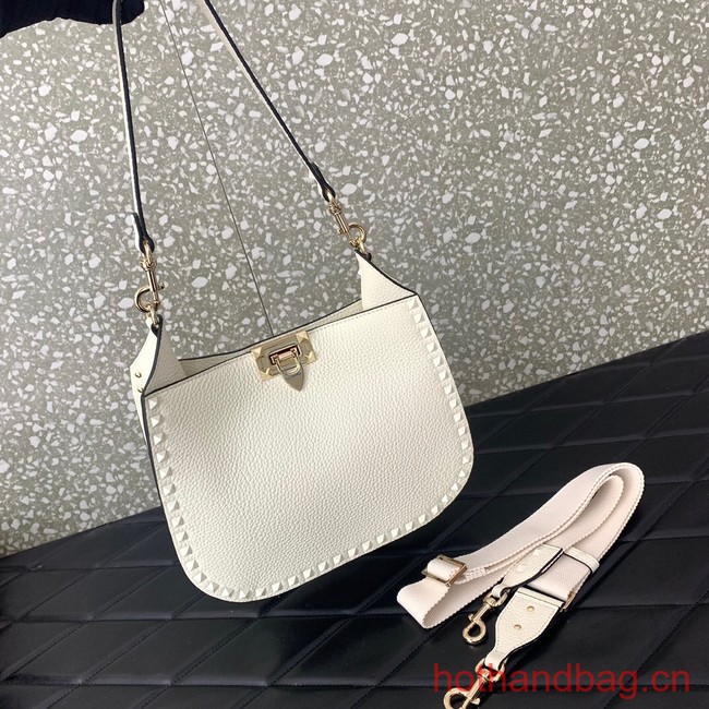 VALENTINO GARAVANI Loco Calf leather bag 0042 white