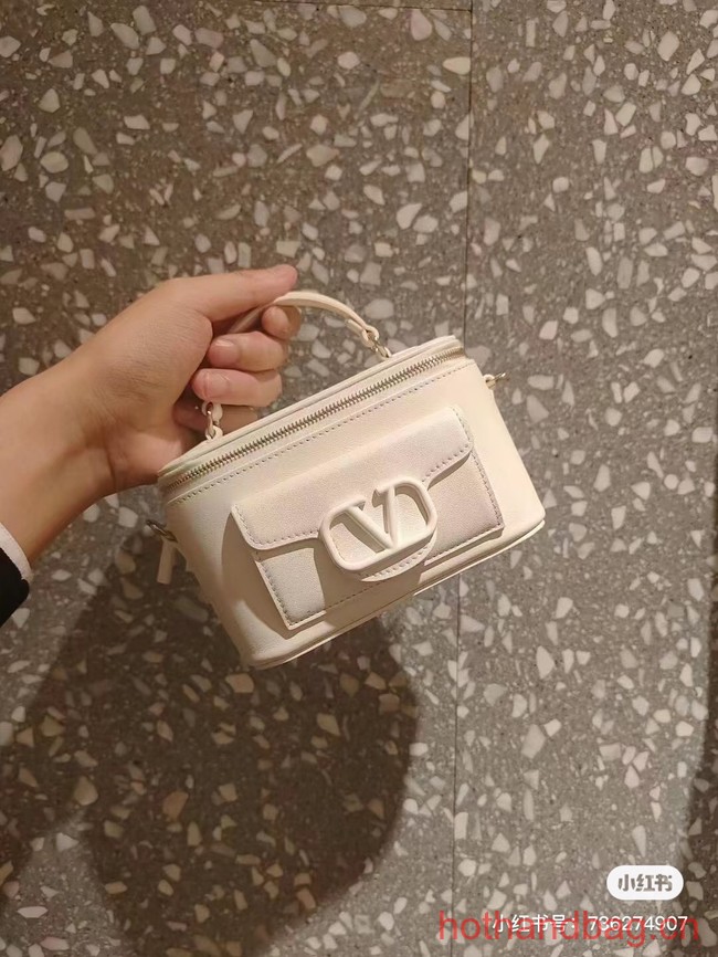 VALENTINO Mini LOCO calfskin box bag HT098 WHITE