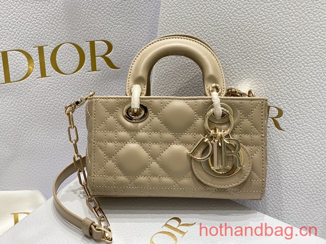 Dior mini Lady D-Joy Bag Cannage Lambskin 9230 Apricot