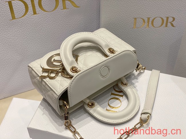 Dior mini Lady D-Joy Bag Cannage Lambskin 9230 white