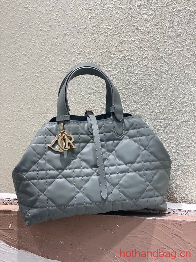 Small Dior Toujours Bag Macrocannage Calfskin M2822O gray 