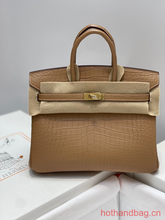 Hermes Birkin 30CM Original Crocodile Leather Bag 5530 Apricot