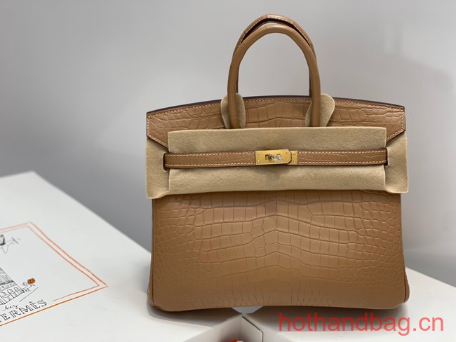 Hermes Birkin 30CM Original Crocodile Leather Bag 5530 Apricot