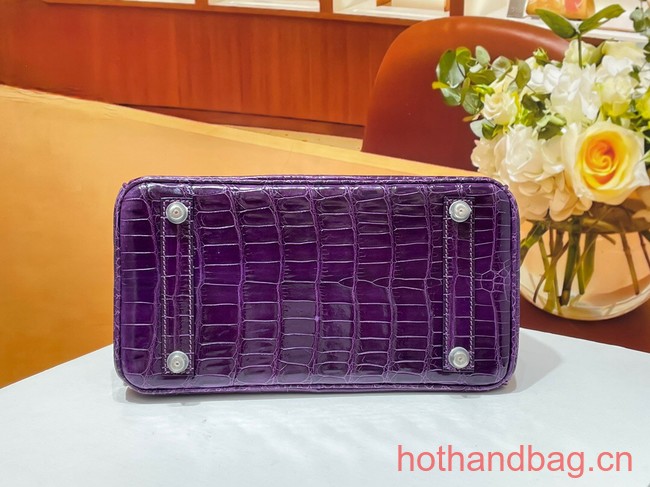 Hermes Birkin 30CM Original Crocodile Leather Bag 5530 Deep Purple