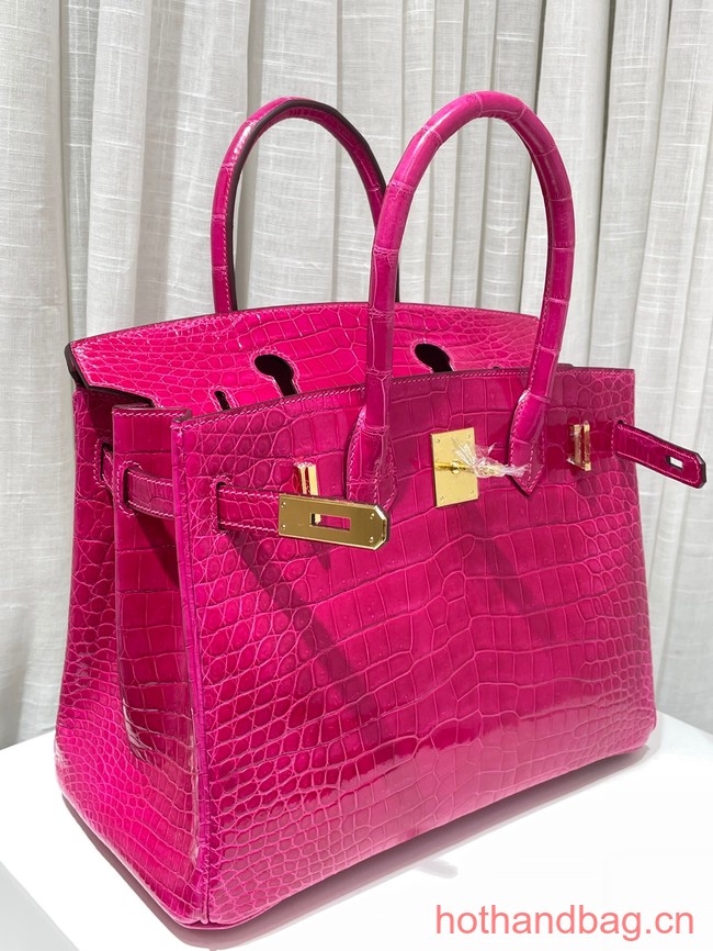 Hermes Birkin 30CM Original Crocodile Leather Bag 5530 rose