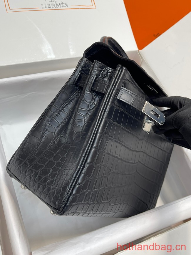 Hermes original Kelly Crocodile Leather 5525 black