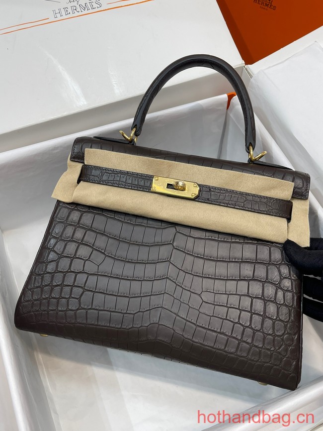 Hermes original Kelly Crocodile Leather 5525 coffice