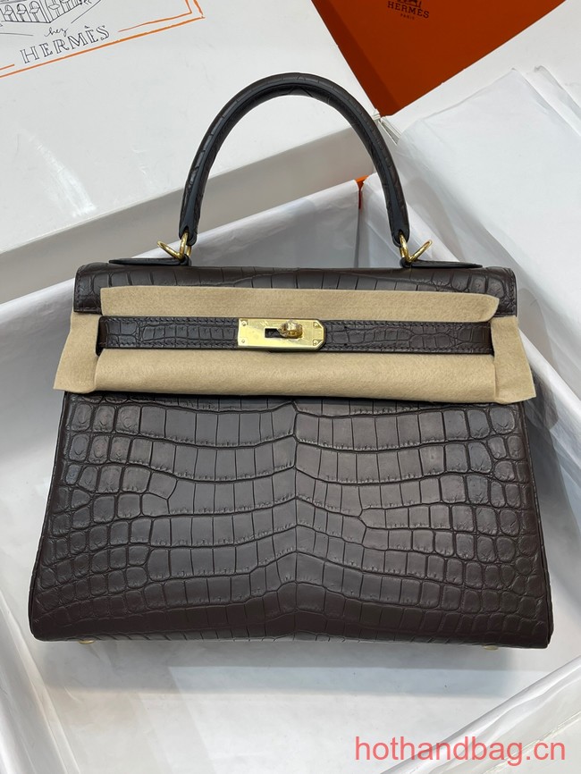 Hermes original Kelly Crocodile Leather 5525 coffice