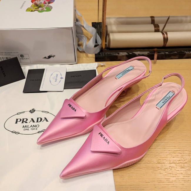 Prada Satin high-heeled mules heel height 3.5CM 36563-3