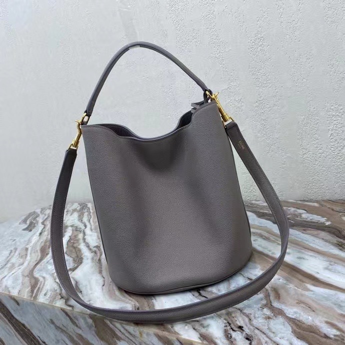 Celine BUCKET 16 BAG IN SUPPLE GRAINED CALFSKIN 195573 PEBBLE