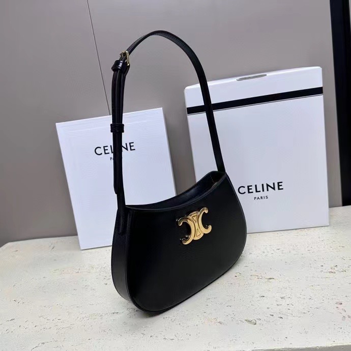 Celine MEDIUM TILLY BAG IN SHINY CALFSKIN 115703 black