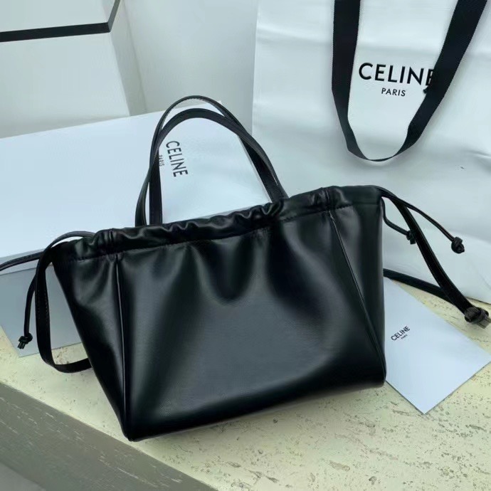 Celine SMALL CABAS DRAWSTRING CUIR TRIOMPHE IN GRAINED CALFSKIN 111013 black