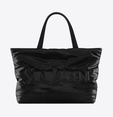 SAINT LAURENT TOTE IN SILKTECH CANVAS 756269 BLACK