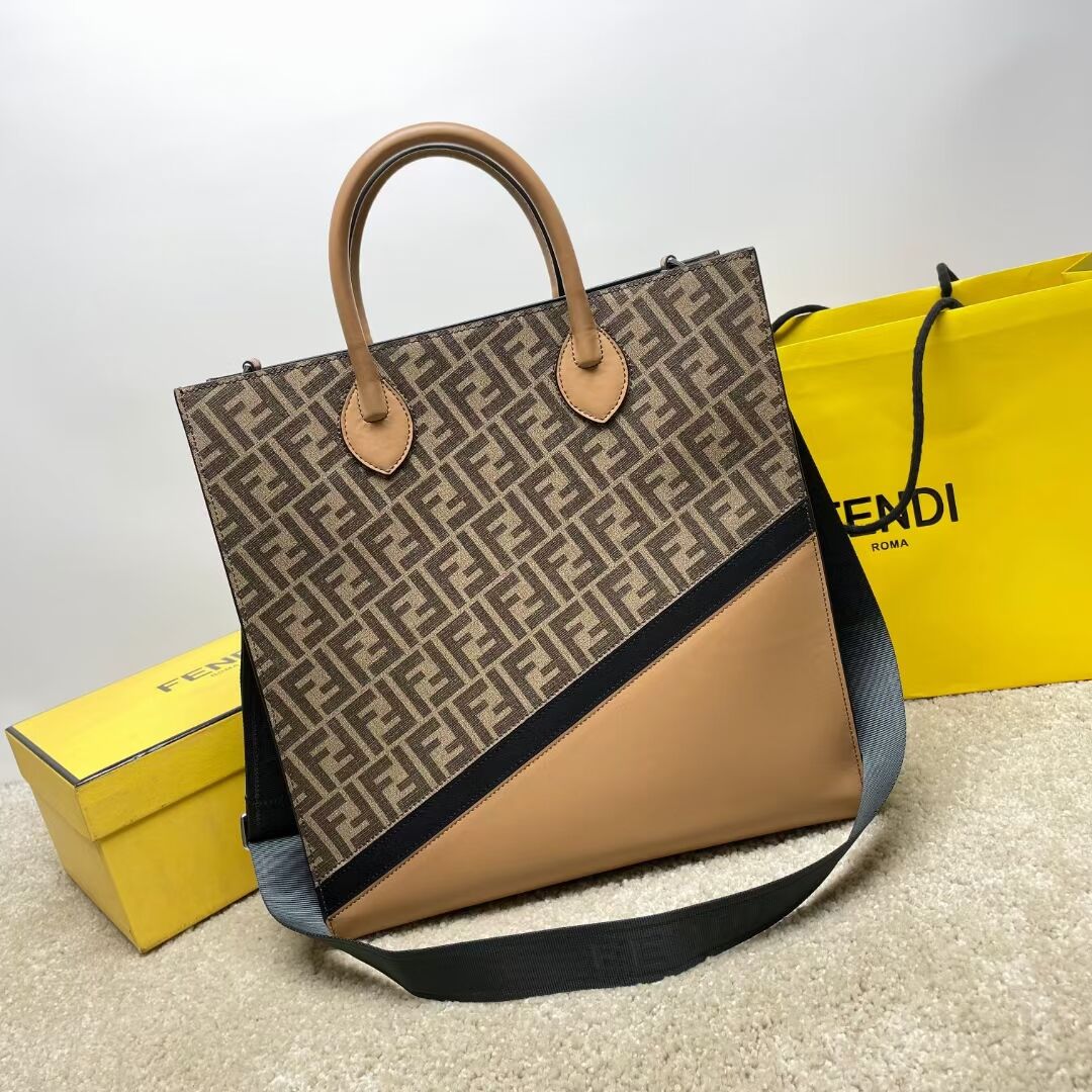 Fendi x FRGMT brown FF fabric bag Shopper F7678 brown