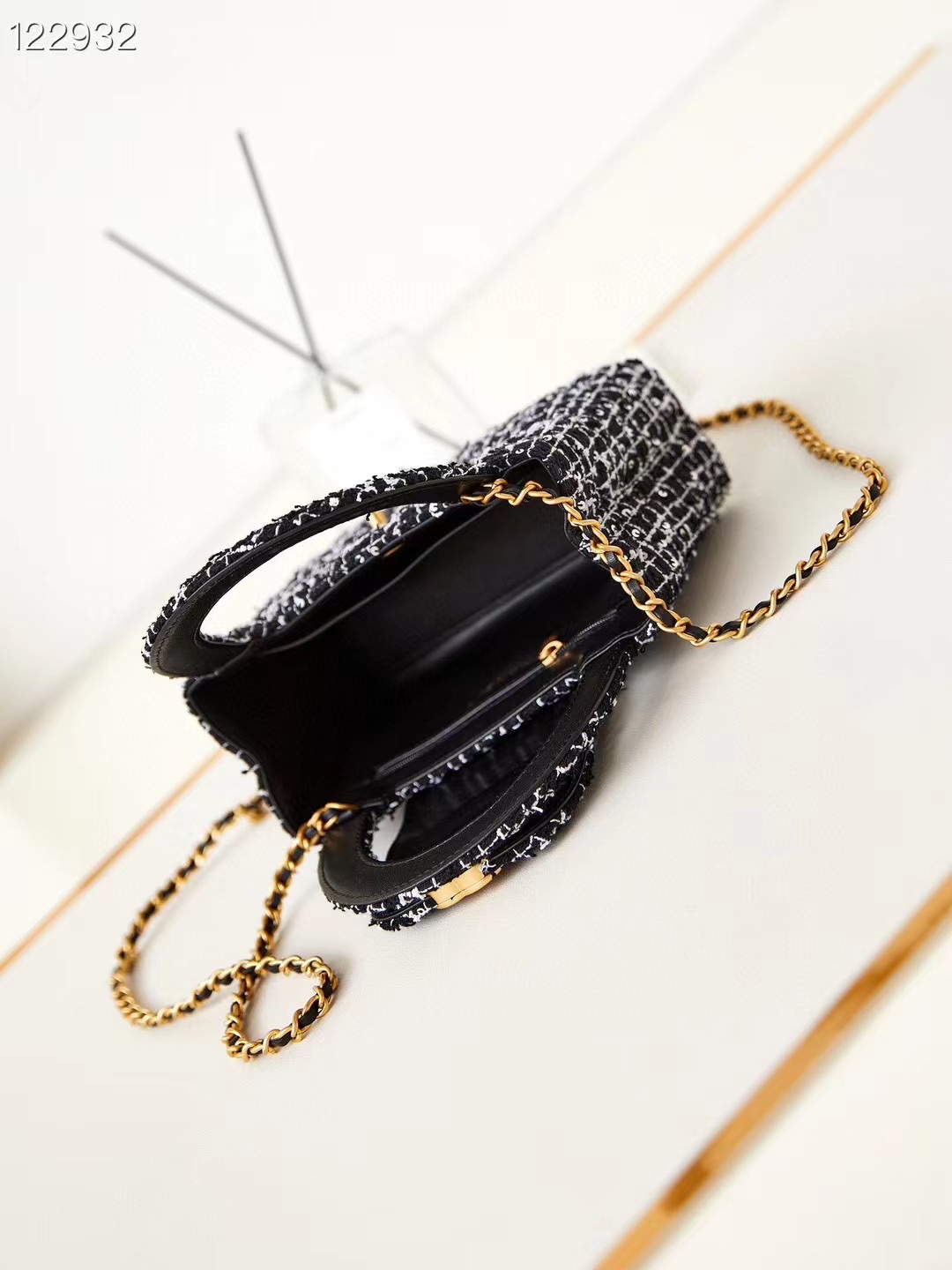 Chanel MINI SHOPPING BAG AS4416 BLACK & Ecru