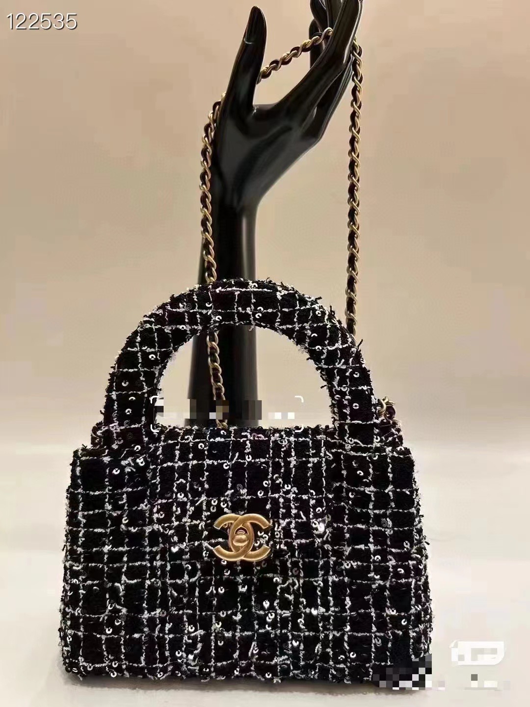 Chanel MINI SHOPPING BAG AS4416 BLACK & Ecru