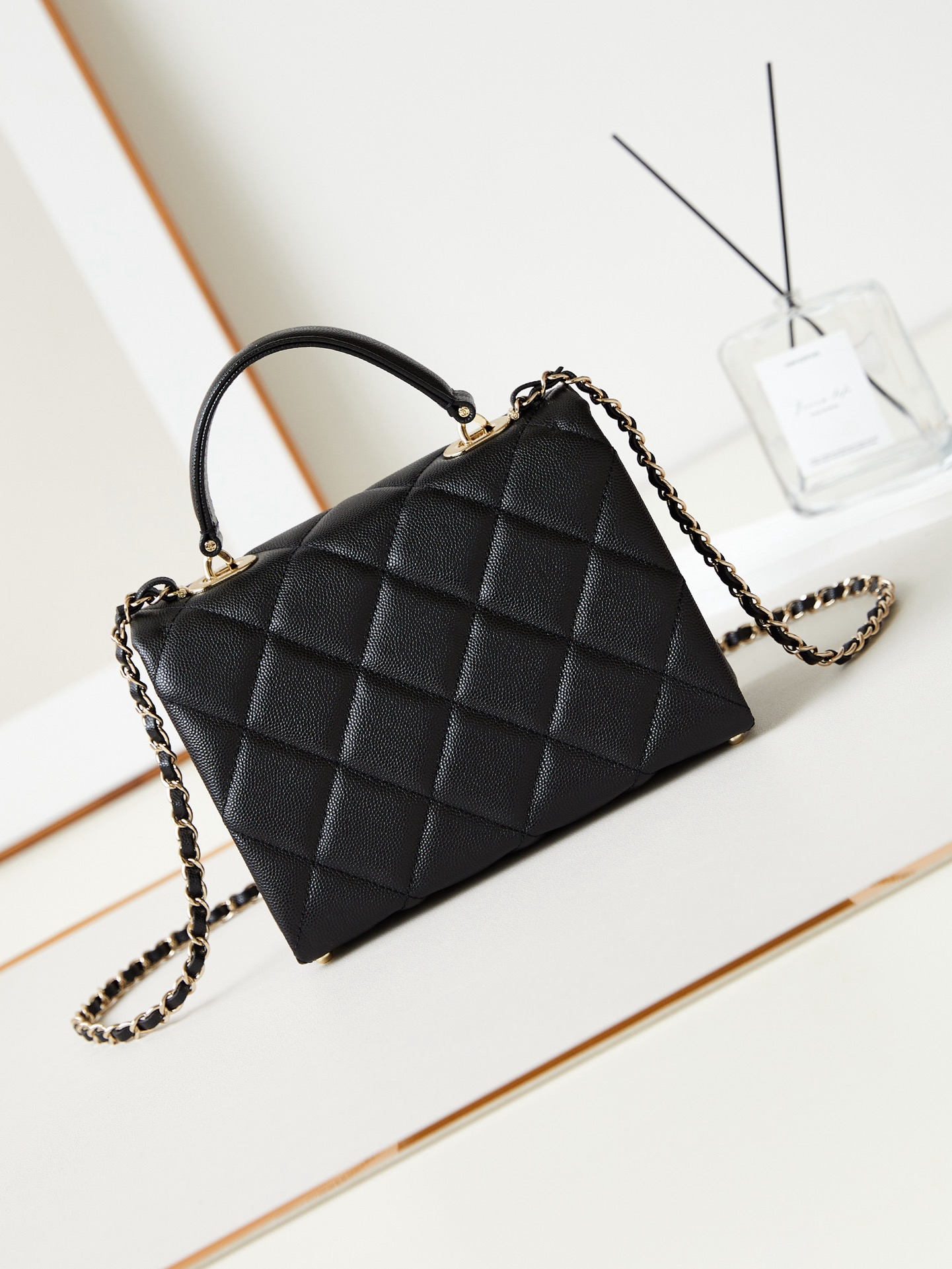 Chanel FLAP BAG WITH TOP HANDLE AS4711 BLACK