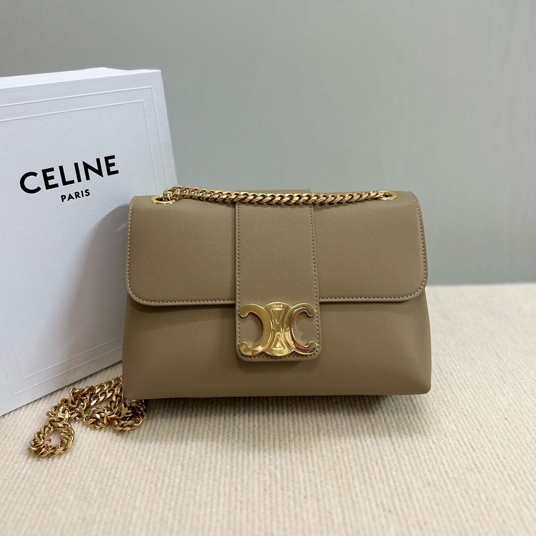 CELINE MEDIUM CELINE VICTOIRE BAG IN SUPPLE CALFSKIN 115852 BROWN SEPIA