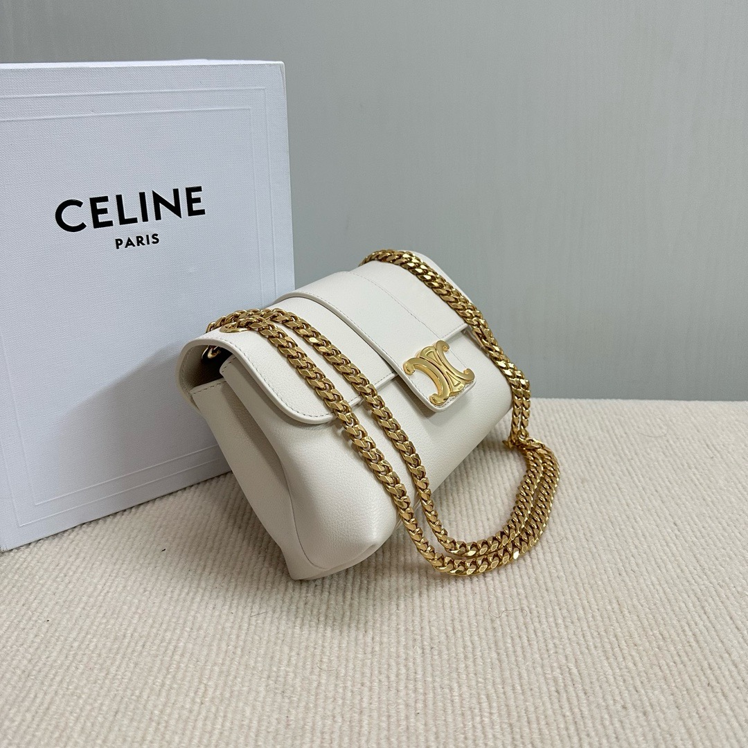 CELINE TEEN CELINE VICTOIRE BAG IN SUPPLE CALFSKIN 116593 WHITE