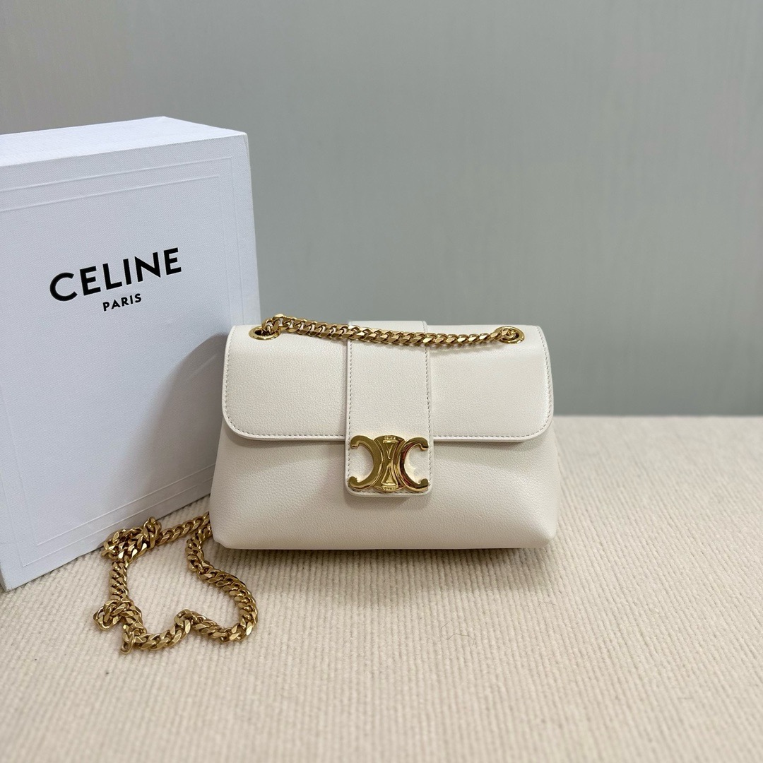 CELINE TEEN CELINE VICTOIRE BAG IN SUPPLE CALFSKIN 116593 WHITE