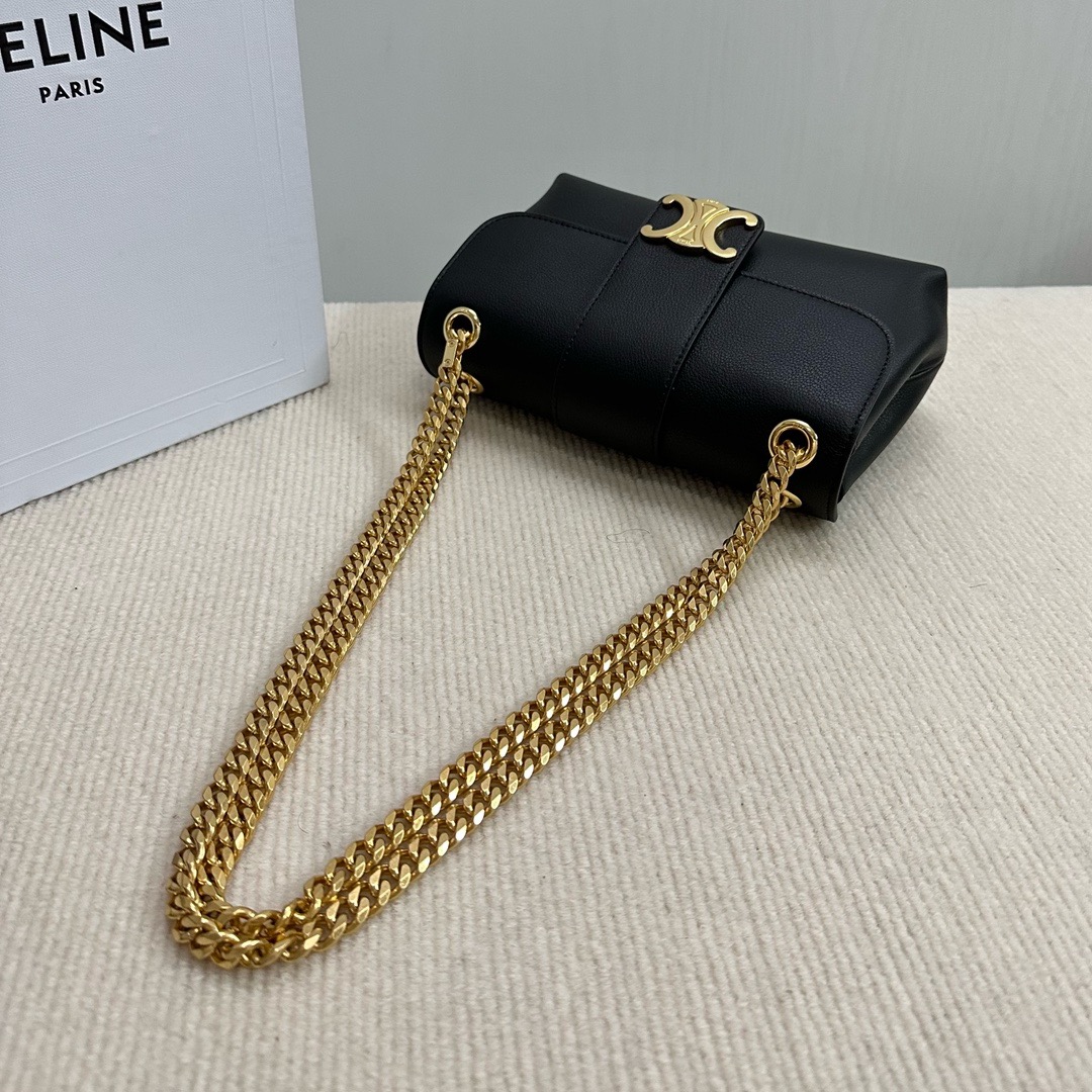 CELINE TEEN CELINE VICTOIRE BAG IN SUPPLE CALFSKIN 116593 black