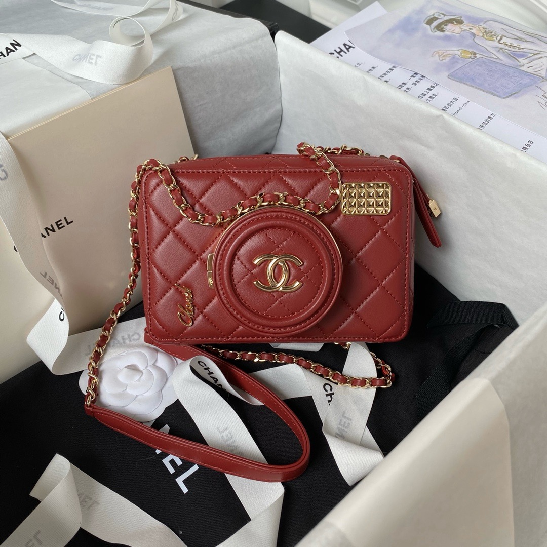 Chanel CAMERA BAG AS4817 Burgundy