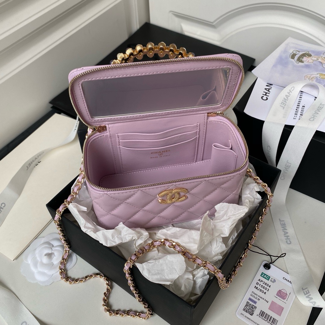 CHANEL CLUTCH WITH CHAIN AP3804 Purple