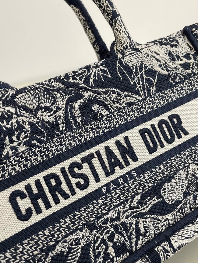 Mini Dior Book Tote Blue Toile de Jouy Reverse Embroidery S5573CR