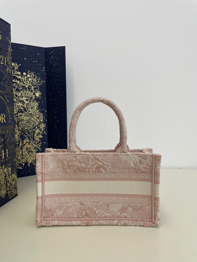 Mini Dior Book Tote Pink Toile de Jouy Reverse Embroidery S5573CR