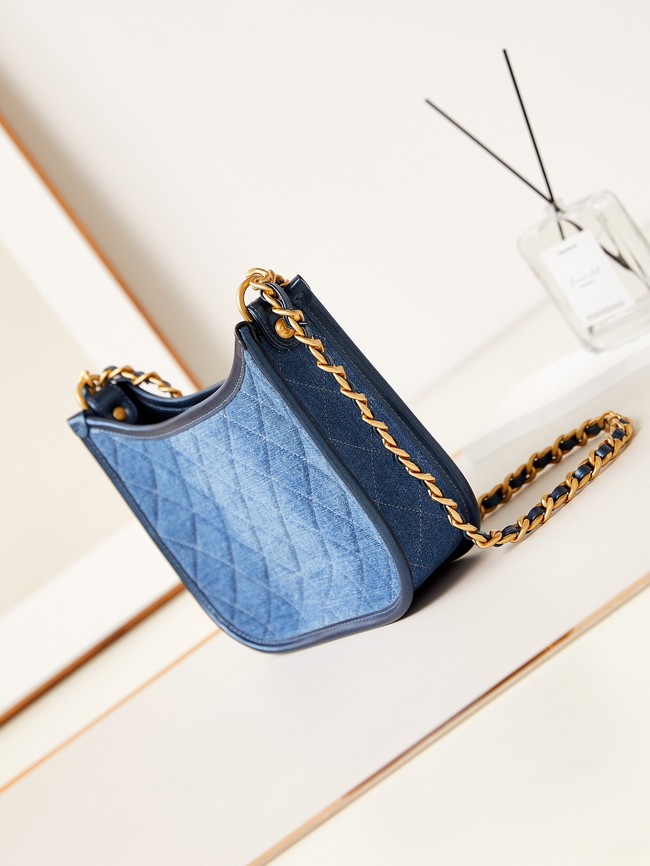 CHANEL HOBO HANDBAG AS4666 blue