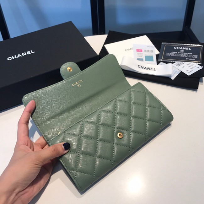 CHANEL FLAP WALLET 31505 Green