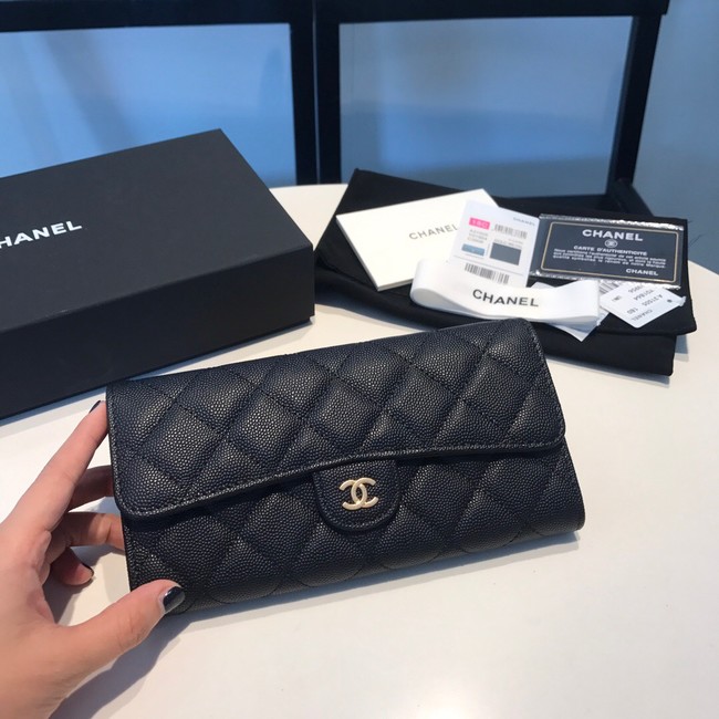 CHANEL FLAP WALLET 31505 black