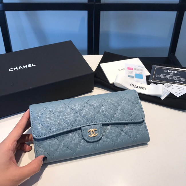 CHANEL FLAP WALLET 31505 blue