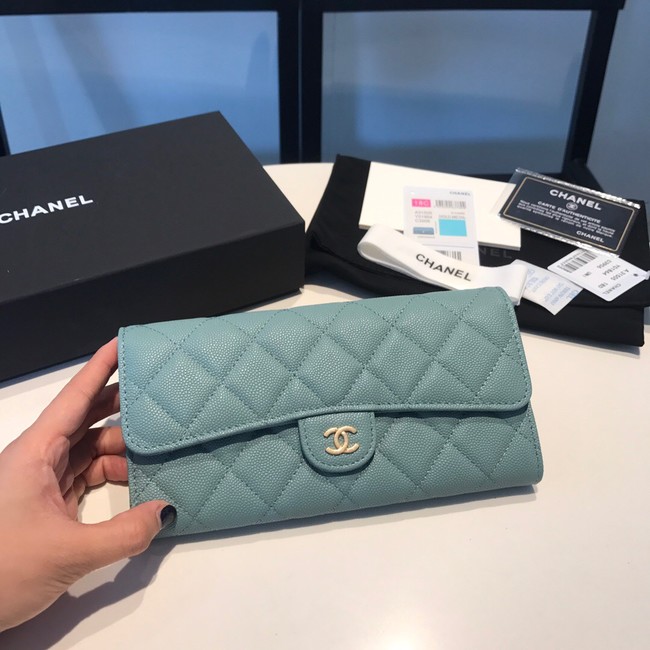 CHANEL FLAP WALLET 31505 lake green