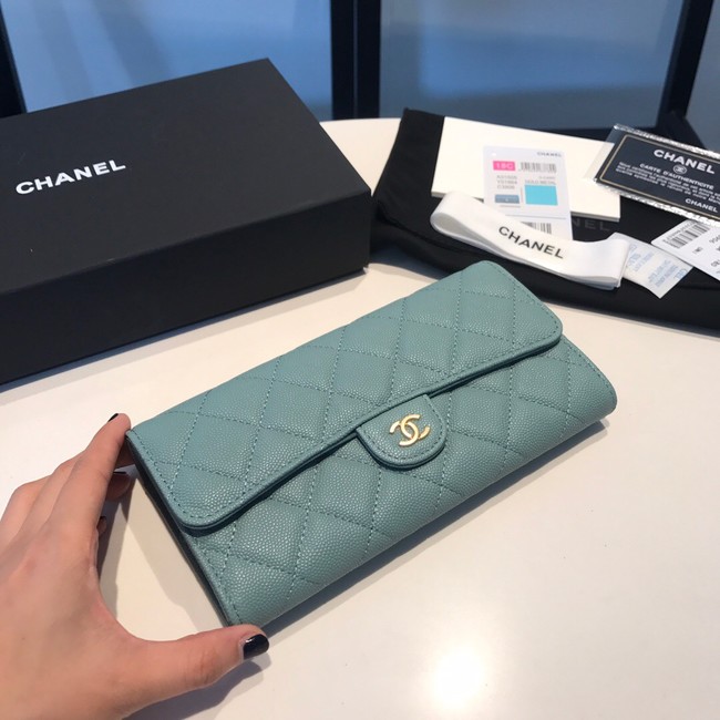 CHANEL FLAP WALLET 31505 lake green