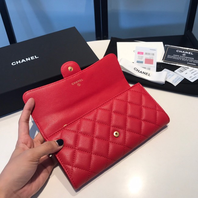 CHANEL FLAP WALLET 31505 red